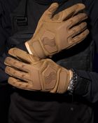 Тактические перчатки с пальцами BEZET Protective L песочные - зображення 1