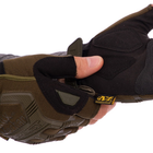 Защитные тактические военные перчатки без пальцев MECHANIX для рыбалки охоты оливковые АН5628 размер М - изображение 5