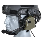 Активні навушники Earmor M32H для стрільби, тактичні, захисні з кріпленням на шолом та мікрофоном Зелені - зображення 7