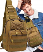 Тактическая сумка рюкзак на плече COYOTE - изображение 5