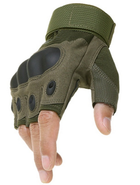 Чоловічі Тактичні Перчатки з Ударними Вставками Відкриті Зелені XL - зображення 1