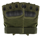 Мужские Тактические Перчатки с Ударными Вставками Открытые Зеленые L - изображение 3