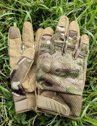 Перчатки тактические военные уличные М 20см с накладкой для сенсорного управления экраном, водонепроницаемые - изображение 1