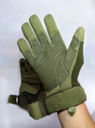 Перчатки тактические военные уличные L 22 см зеленый - изображение 3