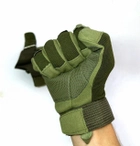 Перчатки тактические военные уличные М 20см зеленый - изображение 5