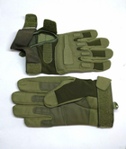 Перчатки тактические военные уличные L 22 см зеленый - изображение 4