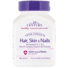 Комплекс для шкіри, волосся, нігтів 21st Century Hair, Skin & Nails, Extra Strength 90 Tabs CEN-27847