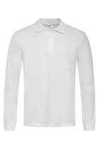 Футболка поло мужская белая с длинным рукавом Stedman - WHCT3400 XXL