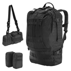 Чоловічий рюкзак тактичний з підсумками "B08 - Чорний" 55л, бойовий і туристичний рюкзак (VS7005340) - зображення 2