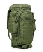 Рюкзак тактический армейский с отделением для оружия 9.11 для охоты и рыбалки хаки зеленый 70 л - изображение 5