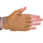 Плотные тактические перчатки армейские с открытыми пальцами на липучке для рыбалки охоты PRO TACTICAL хаки АН8811 размер М - изображение 5