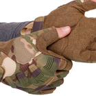 Плотные тактические перчатки армейские с открытыми пальцами на липучке для рыбалки охоты PRO TACTICAL камуфляжные АН8808 размер XL - изображение 3