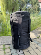 Баул сумка рюкзак туристический 120 л размер 82*42 см чёрный цвет с внутренним прорезиновым шаром чёрный цвет - изображение 4