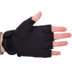 Защитные тактические военные перчатки без пальцев с защитными костяшками для охоты PRO TACTICAL черные АН8805 размер L - изображение 4