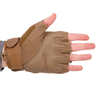Защитные тактические военные перчатки без пальцев с защитными костяшками для охоты PRO TACTICAL хаки АН8805 размер XL - изображение 4