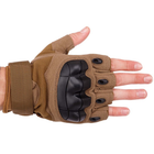 Защитные тактические военные перчатки без пальцев с защитными костяшками для охоты PRO TACTICAL хаки АН8805 размер XL - изображение 5