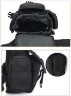 Багатофункціональна тактичная сумка на стегно SIDE KICK. Чорний колір. - зображення 3