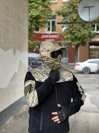 Кофта флисовая мужская военная тактическая с липучками под шевроны ВСУ (ЗСУ) Мультикам 8045 52 размер черная - изображение 6
