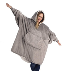 Толстовка худи оверсайз плед халат с капюшоном Huggle Hoodie односторонняя Серый
