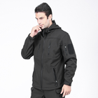 Тактическая куртка Lesko A013 2XL Black водонепроницаемая камуфляжная одежда для тренировок - изображение 3