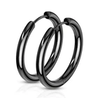 Серьги-кольца из стали Spikes черные (Диаметр: 16 мм)(SE3065K-16)