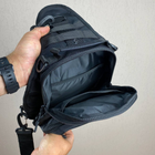 Тактическая черная сумка барсетка слинг нагрудная сумка TACTIC XL black - изображение 8