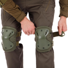 Прочные тактические наколенники и налокотники комплект защиты для коленей и локтей PRO TACTICAL оливковые АНZK-16 - изображение 4