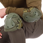 Прочные тактические наколенники и налокотники комплект защиты для коленей и локтей PRO TACTICAL оливковые АН7495 - изображение 2