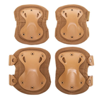 Прочные тактические наколенники и налокотники комплект защиты для коленей и локтей PRO TACTICAL хаки АН7495 - изображение 6