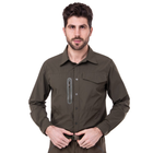 Мужская тактическая военная рубашка оливковая с длинным рукавом Pro Tactical непромокаемая Полиэстер Оливковая (7188) XL - изображение 6