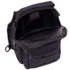 Прочная тактическая сумка рюкзак через плечо военная однолямочная из ткани SILVER KNIGHT Черная (098) - изображение 9