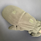 Теплі флісові рукавиці зимові тактичні без пальців з відкидним верхом Zepma Оливковий (п-фл1) - зображення 3