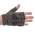 Тактичні рукавиці з відкритими пальцями протектором SILVER KNIGHT Для полювання туризму Оливковий (YQS-3) M - изображение 2