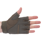 Тактичні рукавиці з відкритими пальцями протектором SILVER KNIGHT Для полювання туризму Оливковий (YQS-3) M - изображение 3