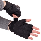 Защитные тактические перчатки без пальцев Военные перчатки открытые TACTICAL Полиэстер Кожзам Черный (BC-8805) XL - изображение 4