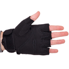 Защитные тактические перчатки без пальцев Военные перчатки открытые TACTICAL Полиэстер Кожзам Черный (BC-8805) M - изображение 3