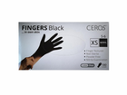 Рукавички нітрилові неопудрені CEROS - FINGERS Чорні XS 100 шт - зображення 1