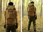 Рюкзак тактический военный Protector plus S422 65л с системой Molle coyote brown - изображение 5