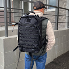 Тактичний чорний рюкзак із стропами molle на 30 літрів Voin - зображення 3