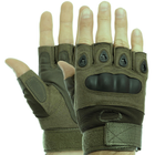 Перчатки тактические военные-армейские OAKLEY беспалые с защитой костяшек, боевые, с открытыми пальцами XL оливковый BC-4624 - изображение 1