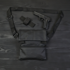 Тактическая кожаная сумка с кобурой, мужской мессенджер, барсетка - SW-728 черный слинг - изображение 9