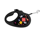 Повідець-рулетка для собак WAUDOG R-leash, малюнок "NASA", S, до 15 кг, 5 м, світловідбивна стрічка, чорний