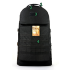 Туристический тактический рюкзак на 60 литров Черный с поясным ремнем - изображение 1