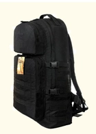 Армейский туристический тактический крепкий рюкзак на 60 литров Черный с поясным ремнем - зображення 2