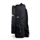 Туристический тактический рюкзак на 60 литров Черный с поясным ремнем - изображение 3