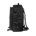 Крепкий походный тактический рюкзак с органайзером на 40 литров черный - изображение 4