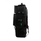 Тактический рюкзак трансформер на 40-60 литров черный с поясным ремнем - изображение 3