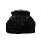 Тактический рюкзак трансформер на 40-60 литров черный с поясным ремнем - изображение 5