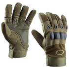 Тактические перчатки с закрытыми пальцами и усиленным протектором размер XL оливковые GLG2205 - изображение 1