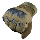 Тактические перчатки с закрытыми пальцами и усиленным протектором размер XL оливковые GLG2205 - изображение 3